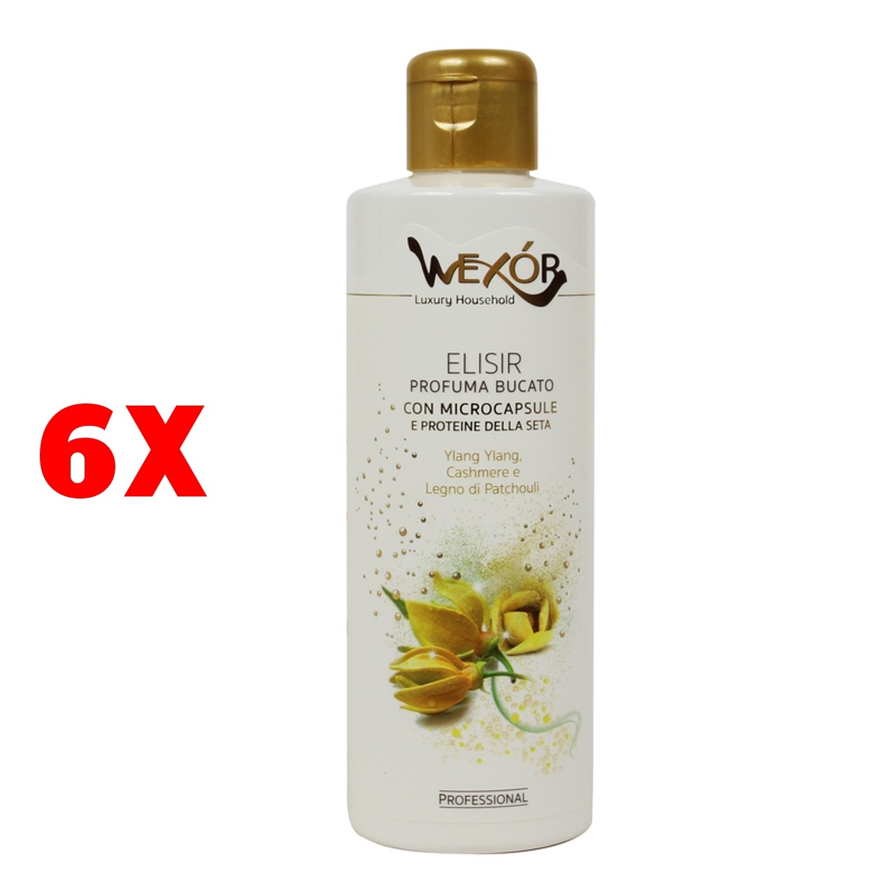 Wexor Elisir Luxury Profuma Bucato 200ml x6 - Ylang Ylang & Cashmere