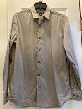 BANANA REPUBLIC SLIM FIT BROWN CHECK BUTTON DOWN SHIRT MENS SIZE M 15-15.5