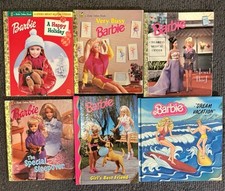 6 Vintage BARBIE Books Little Golden Books Barbie And Friends 90  s