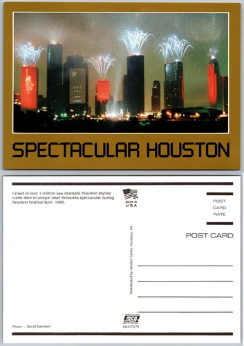 Kontinentales Feuerwerk Skyline Festival Houston Texas Postkarte
