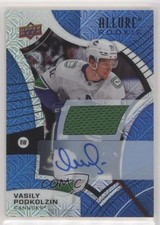 2021 Upper Deck Allure Rookies Blue Line Jersey 5/75 Vasily Podkolzin Auto 0c6