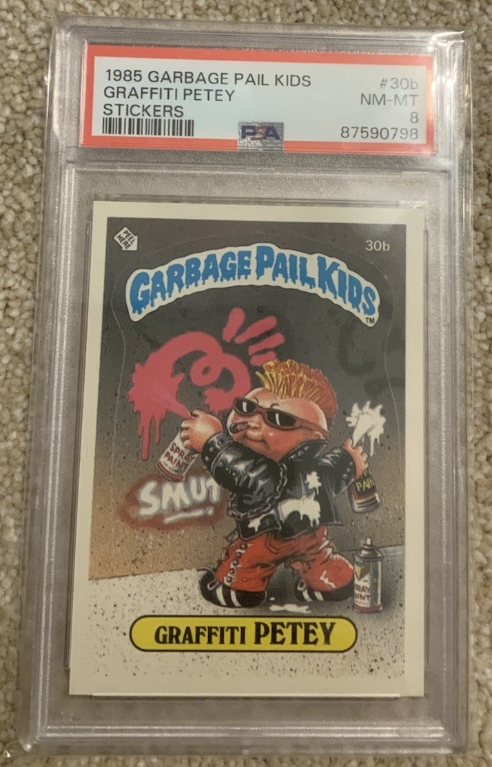 Graffiti PETEY #30b 1985 Garbage Pail Kids trading card — raw and PSA graded price guide