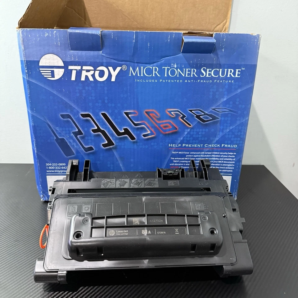 Troy 02-82020-001 MICR Tóner Seguro M604 M605 M606 CF281A Nuevo Caja Abierta Foto 2 de 2