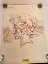 Affiche ancienne vente aux enchères Peter Max "Liberty Lady" Kagin's Ana (#9)