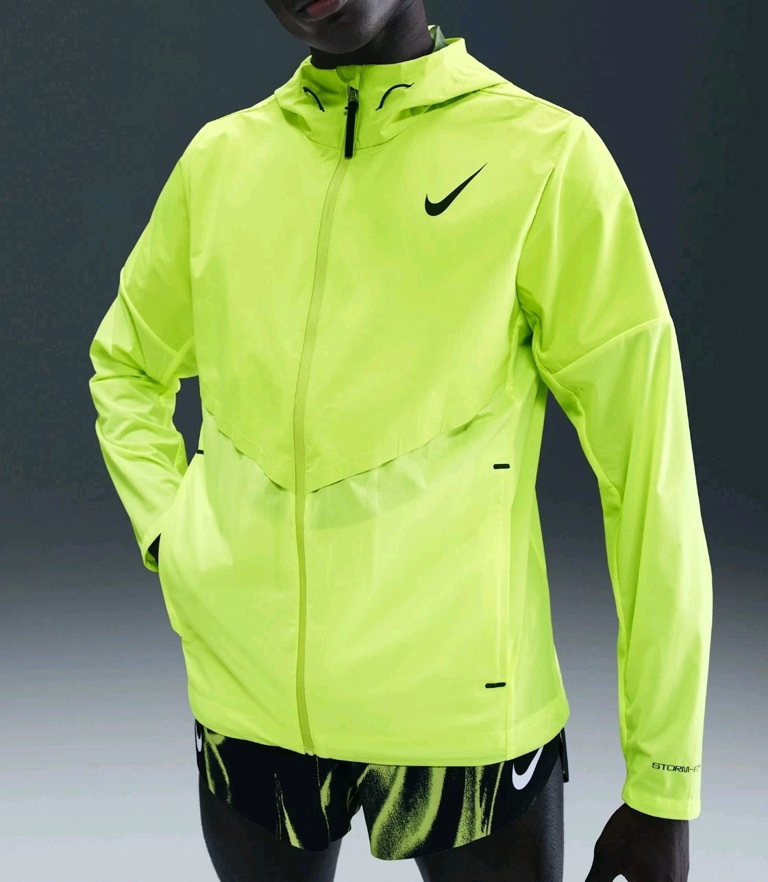 Size L Nike Mens AeroSwift Storm-FIT Aerogami Running Jacket FZ9039 702 Volt
