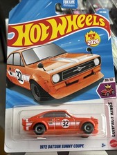 Hot Wheels 2026 L Case 1972 Datsun Sunny Coupe Orange