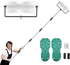 Spike Roller for Self Leveling Cement,9 Inch Screed Spiked Roller with 77'' Exte