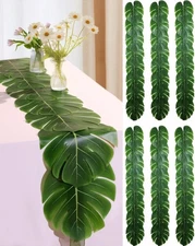 Artificial Palm Leaves Table Runners 72 Inch, Tropical Palm Leaves Table Runner