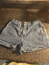 VTG Y2K Old Navy Blue Jean High Rise Denim Mom Shorts Women 7 Medium Wash-6178
