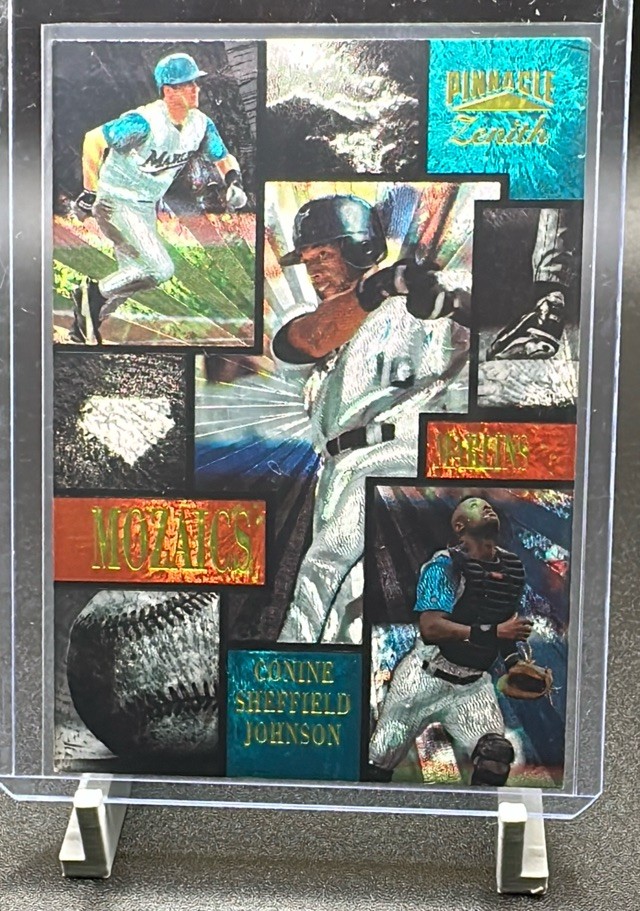 Jeff Conine / Gary Sheffield / Charles Johnson 1996 Zenith - Mozaics #16