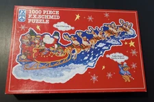 FX Schmid 1000 piece Puzzle Santa's on His Way Sleigh Vintage