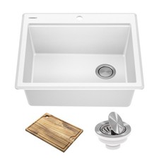 Kraus KGTW12-25 Bellucci 25" Drop In Single Basin Granite - White