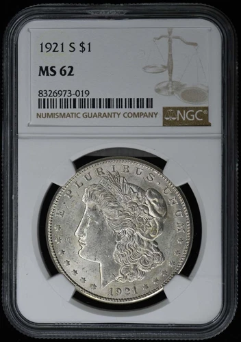 1921-S Morgan Dollar S$1 NGC MS62
