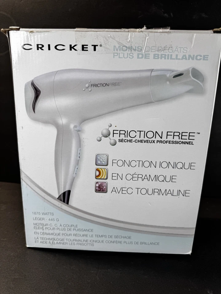 Cricket Professional Hair Dryer Friction Free1875 Watts Ionic Ceramic Tourmaline - Image 3 of 4