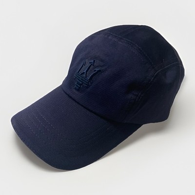 RARE Maserati Trident 5 Panel Hat - Navy Blue - Embroidered Logo - Saetta Logo