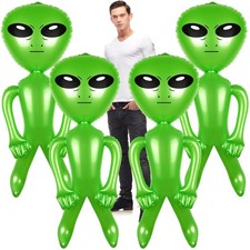 4 Pieces 63 Inch Giant Inflatable Alien Jumbo Blow Up Alien Green Inflatable ...