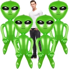 4 Pieces 63 Inch Giant Inflatable Alien Jumbo Blow Up Alien Green Inflatable ...