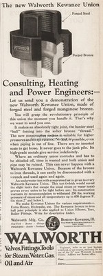 1922 Walworth Manufacturing Company Boston MA Kewanee IL Union Made Print Ad