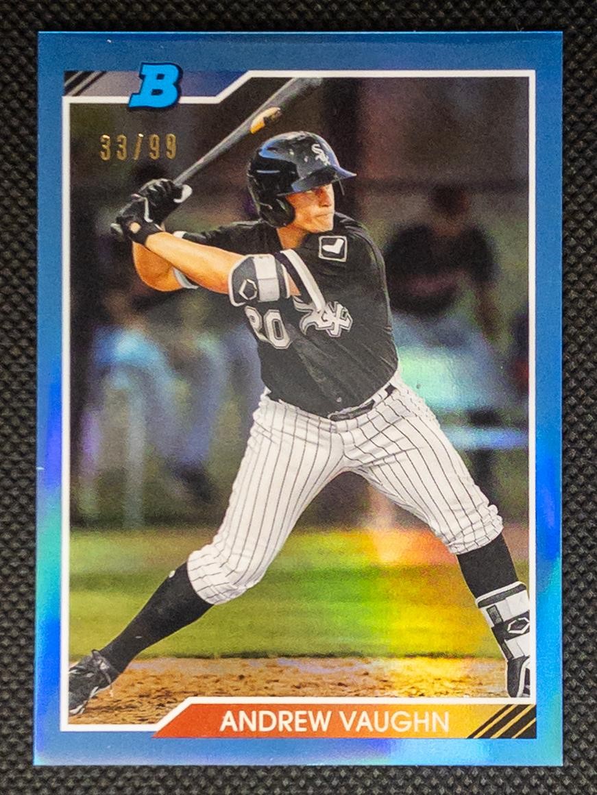 2020 Bowman Heritage #92CP-AV Andrew Vaughn Chrome Prospects Blue #/99