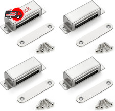 Cabinet Door Magnets, 60 Lbs Strong Magnetic Catch, Heavy Duty, 4 Pack, Silver