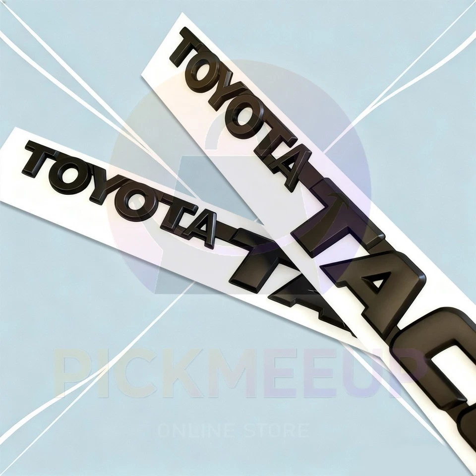 2Pcs 3D Matte Black Door Side Fender Badges For 1995-2004 Tacoma Letters Emblems Foto 3 de 4