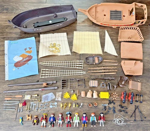 Vintage Playmobil Pirate Ship Nearly Complete
