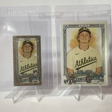 2025 Topps Allen & Ginter Nick Kurtz RC Mini Gold Border + Base #296 A's