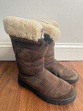 UGG women  s 7 Ultimate Cuff BOOTS Chestnut Brown Tall Shearling Lined 5273