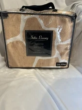 SATIN LUXURY Satin Sheets Cal  KING  17’ Deep WRINKLE FREE Giraffe Print JCP