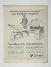 Hamilton Dial A Torque Drafting Tables Vintage Ad 1966 Architects Engineers