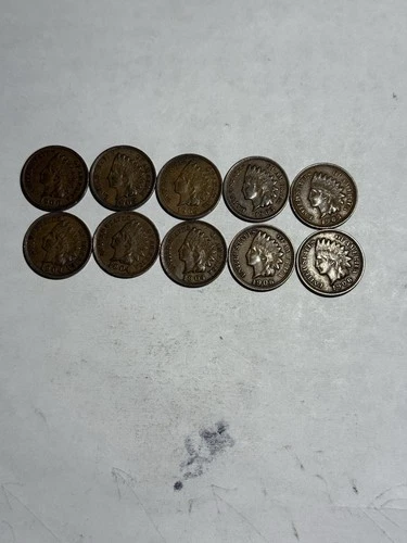 “10LotBuy”-1900 To 1906 Indian Head Cent Buy-Rd/Bn-Circulated Assortment