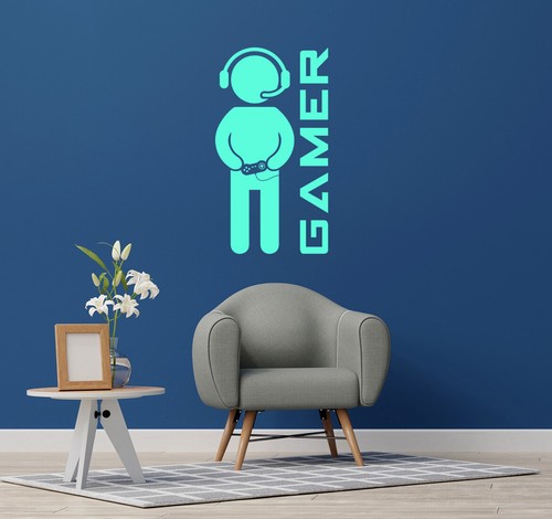 Computer Gamer – Gaming Kids Bedroom PC Xbox PS Wall Art Vinyl Decal Sticker - Picture 108 of 126