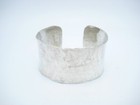 Signed M LB 935 Sterling Silver 27mm Hammered Cuff Bracelet