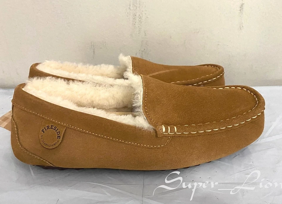 NUEVAS Zapatillas de mocasín de piel de oveja Fireside by Dearfoams para mujer - TALLA 11 castaño Foto 3 de 4