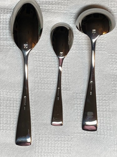 3 Pieces Oneida CURVA Hostess Serving Set Stainless Steel 18/10 FLATWARE - Picture 2 of 4