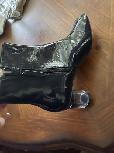 Zara Women's ANKLE BOOTS WITH CLEAR HEELS Blue Leather Size 36 (US 6) - Picture 6 of 6