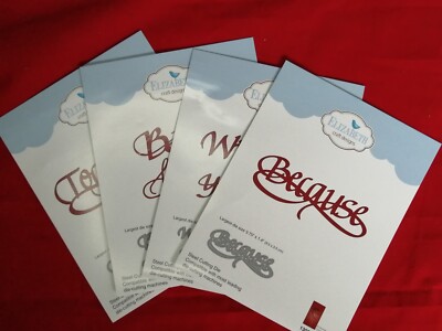 ELIZABETH CRAFT DESIGNS '' ITALIC DIES'' BABY LOVE,WISHING YOU A,BECAUSE,TOGETHER