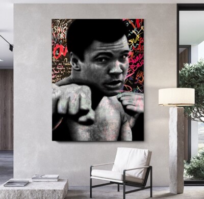 XXL LEINWAND BILD BIS 140x100x5 Muhammad Ali Boxer WANDBILD MODERN POP-ART KUNST