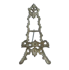 Vintage Ornate Brass Victorian Style Art Nouveau Table Display Stand Easel