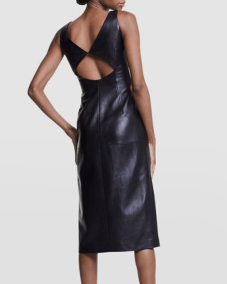 $2991 Michael Kors Women's Black Bustier Thigh-Slit Leather Midi Dress Size 8 | eBay $2991 Michael Kors Women's Black Bustier Thigh-Slit Leather Midi Dress Size 8 | eBay