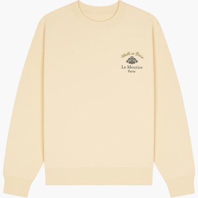 NWT 100% Authentic 5 Star Le Meurice Paris Hotel Crewneck Sweatshirt Cream XL