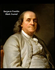 Benjamin Franklin 8x10 Blank Journal/Notebook/Diary 200 Ruled Pages Record Ideas