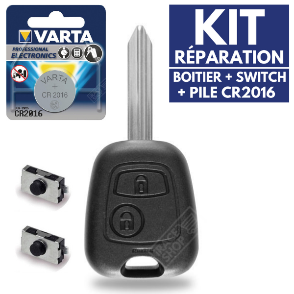 LMD Coque Clé Plip Télécommande Pour Citroen Berlingo Picasso Saxo Xsara Peugeot Partner Expert + Lame Vierge Et Vis