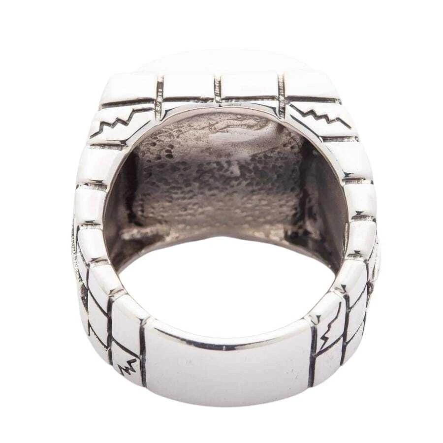 Anelli con teschio prigioniero in argento sterling - Immagine 4 di 4