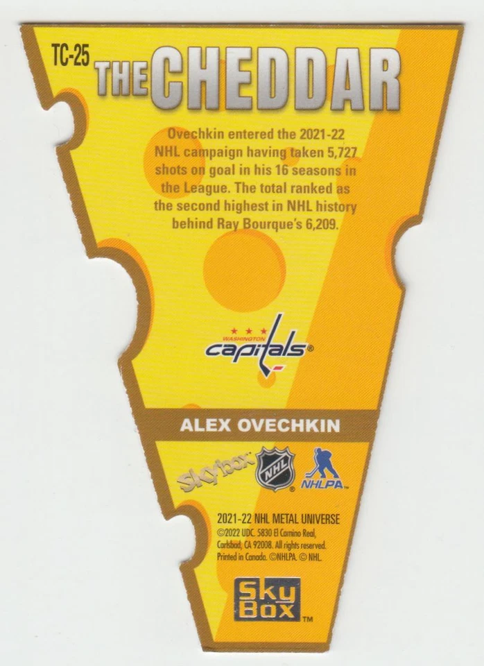 2021-22 Skybox Metal Universe The Cheddar Alex Ovechkin #TC-25 - Image 2 of 2
