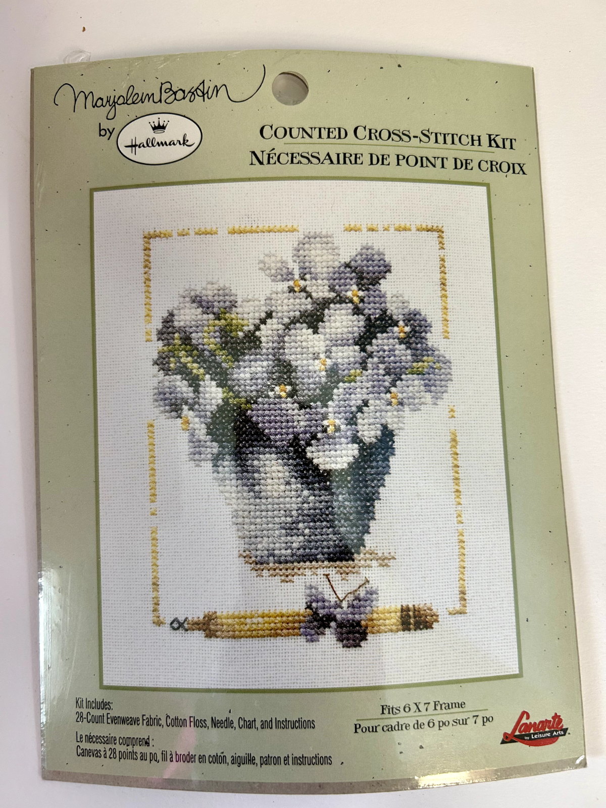 Hallmark Lamarte Marjolein Bastin Pansies Counted Cross Stitch Kit  NEW