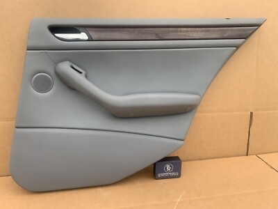 BMW E46 Grey Leather Passenger Rear Door Panel Right Card  