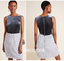   ANTHROPOLOGIE  Astor Feathered Mini Dress SIZE L NEW NWT