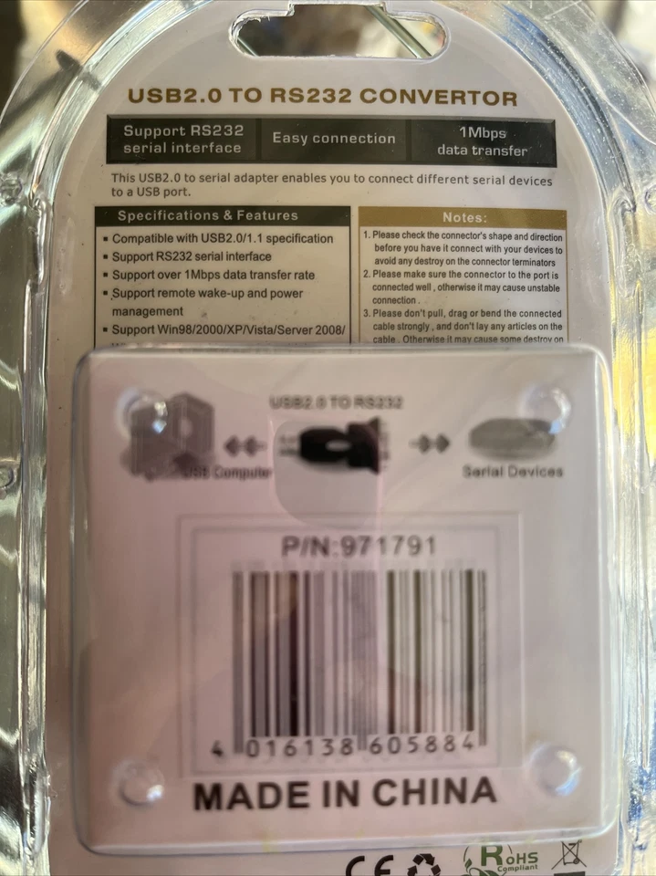 USB2.0 to RS232 Converter, USB to RS232 Male - Image 2 of 2