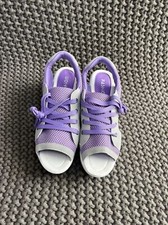NEW Lace Up Purple, Gray White Wedge Sandals Women Size 9